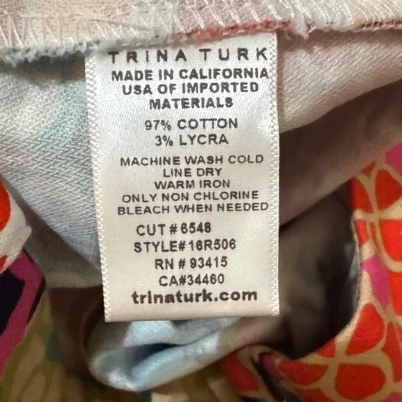 Trina Turk Colorful Geometric Patterned Garment - Picture 3 of 7